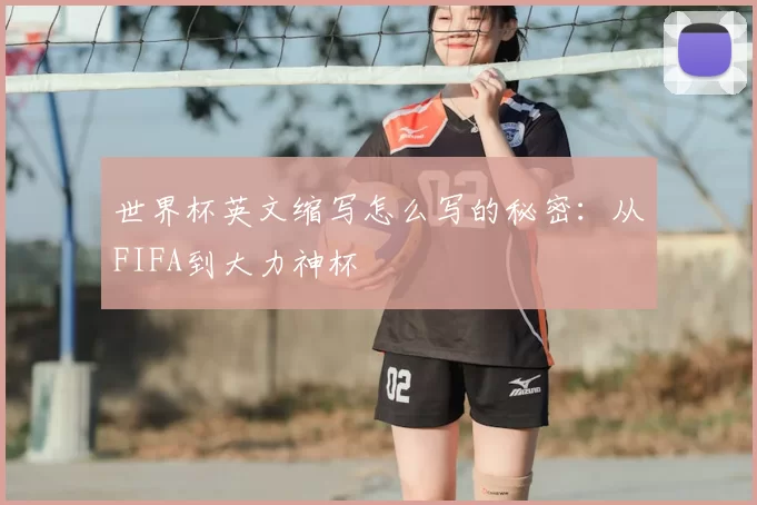 世界杯英文缩写怎么写的秘密:从FIFA到大力神杯